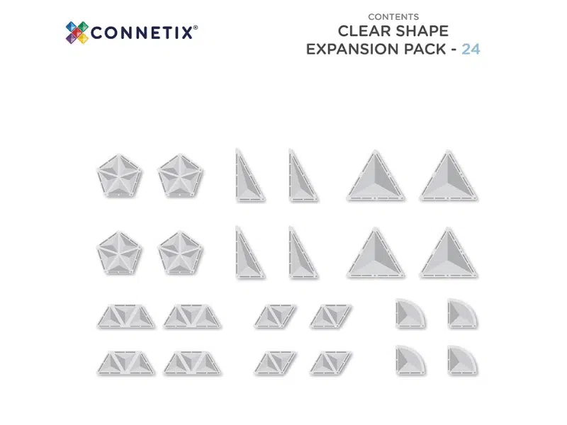 Connetix Tuiles Magnétiques – Ensemble de formes Transparent 24 morceaux – Image 3