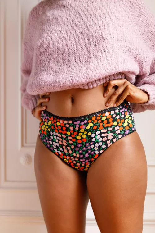 Culotte menstruelle Disco flower – We are jolies – FLUX ABONDANT