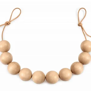 Perles en bois naturel géantes sur cordon – Grapat