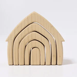 Maisons empilables naturelles 5 morceaux – Grimm&rsquo;s