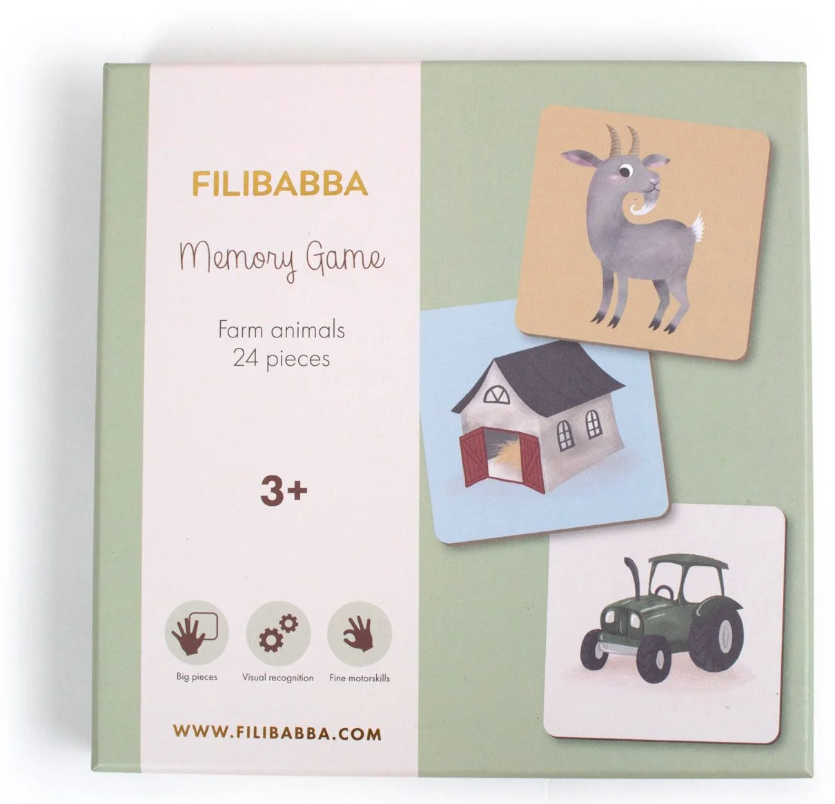 Jeu Memory 24 pces – Animaux de la ferme par Filibabba