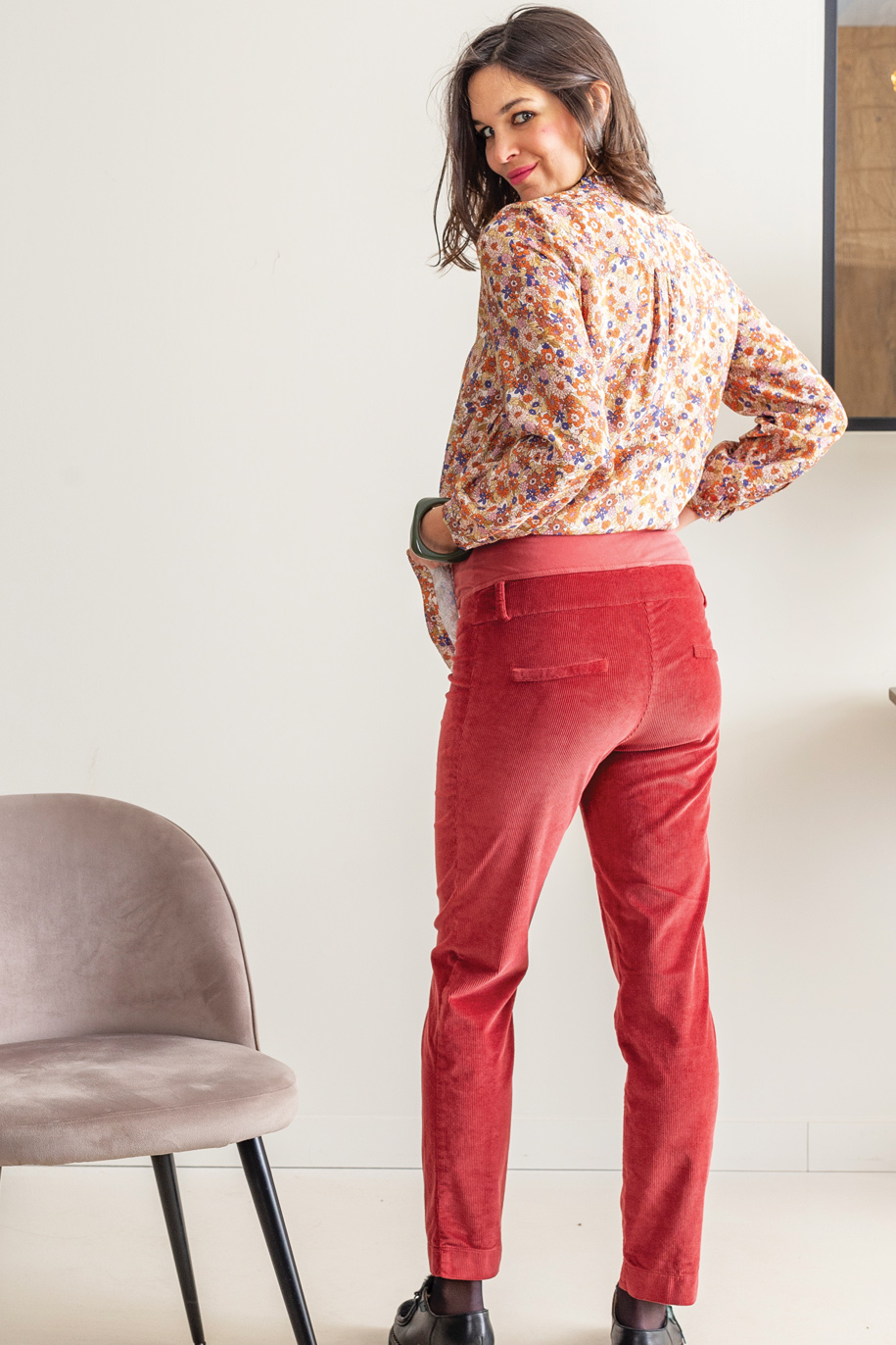 Pantalon Velours coupe droite érable