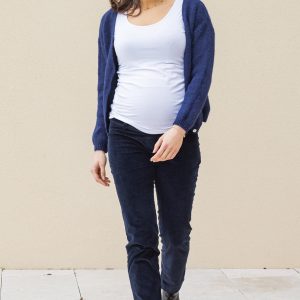 Pantalon Velours coupe droite marine