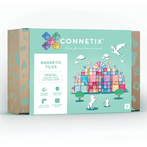 Connetix Tuiles Magnétiques – Ensemble Créatif 120 morceaux Pastel