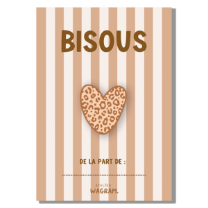 Pin&rsquo;s bisous léopard | Beige