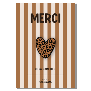 Pin&rsquo;s bisous léopard | marron