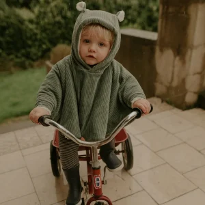 Poncho bébé velours | Kaki