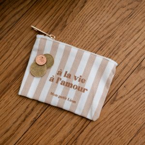 Porte-Monnaie RAYÉ | Beige À LA VIE À L&rsquo;AMOUR