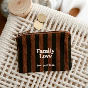 Porte-Monnaie rayé | Marron Family Love