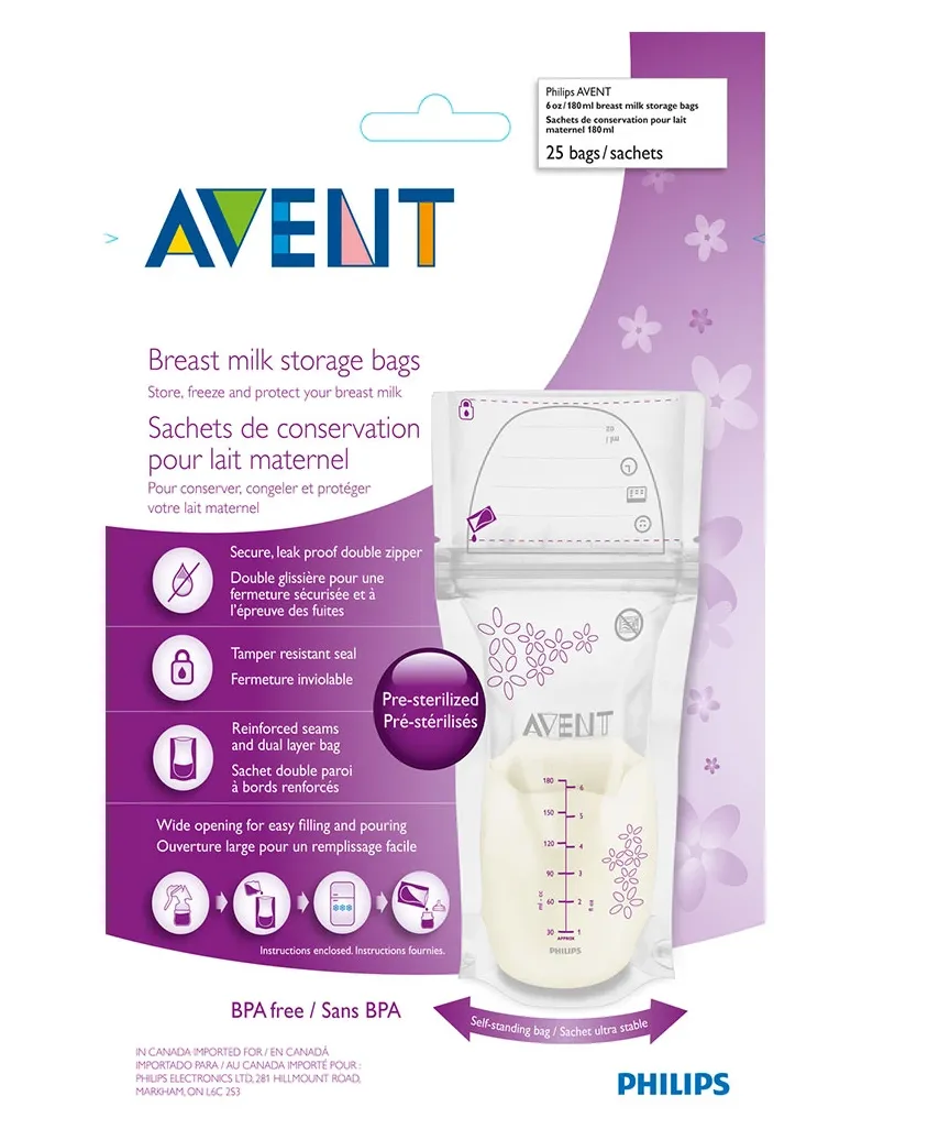 Avent : sachets de conservation optimale du lait maternel