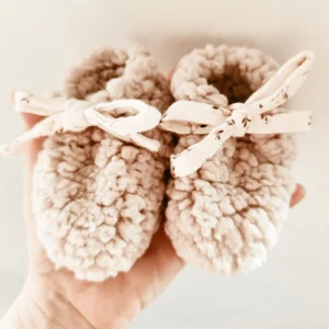 Chaussons reversibles Sherpa beige