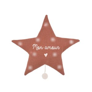 Veilleuse musicale étoile | Vieux rose